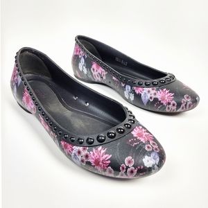 Crocs Lina Luxe Floral Ballet Flats Black Size 7